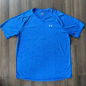 Under Armour The Tech Tee Athletic V-Neck T-Shirt Size 2XL Tall Blue Heather